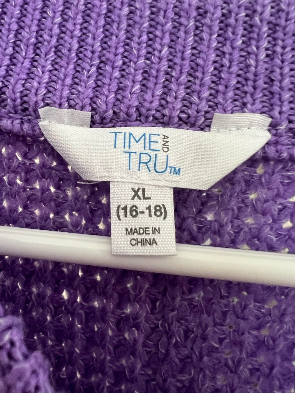 Purple Waffle Knit Crewneck Sweater - Women - Picture 6 of 6